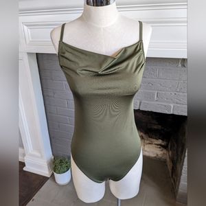 Scoop Neck Olive Bodysuit